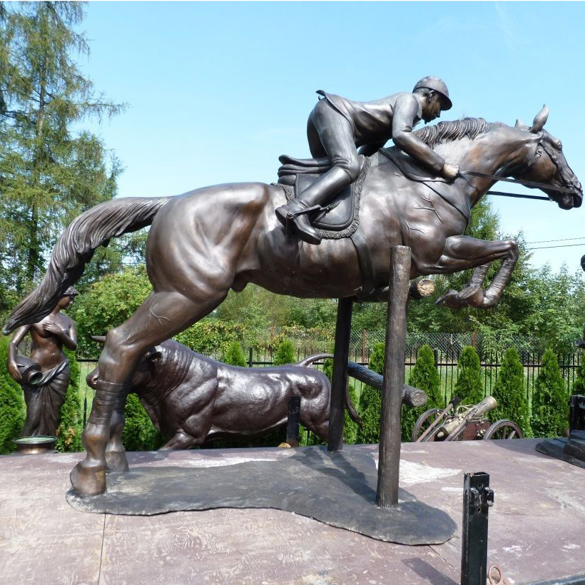 france garden large bronze sculpture horse rider
